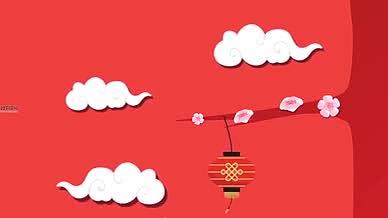 卡通开门红喜庆新年春节背景视频视频的预览图